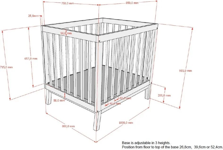 Țarc pentru copii bej din lemn de pin 95x75 cm Sezane – Vipack