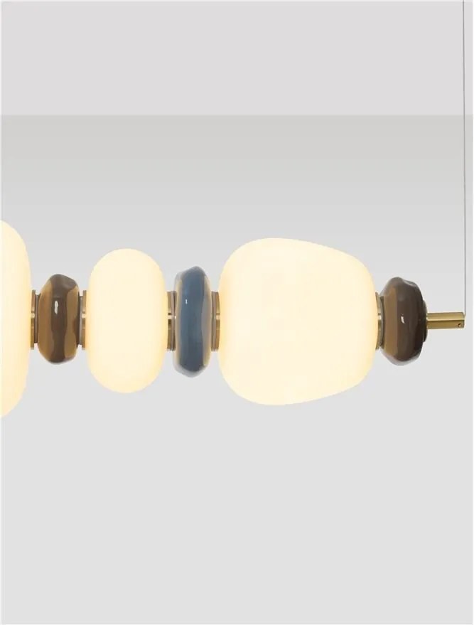 Lustra LED decorativa ceramic maro, albastru, alb, PALO