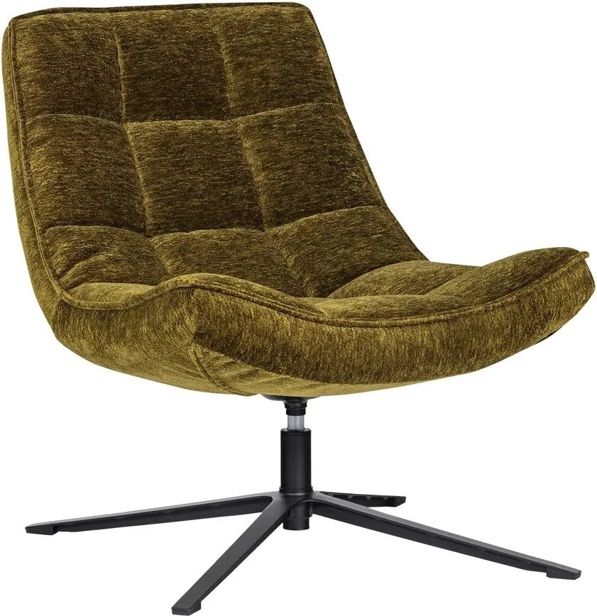 Fotoliu verde pivotant cu tapițerie din chenille Maudi – WOOOD