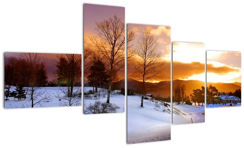 Tablou de peisaj de iarnă (150x85cm)