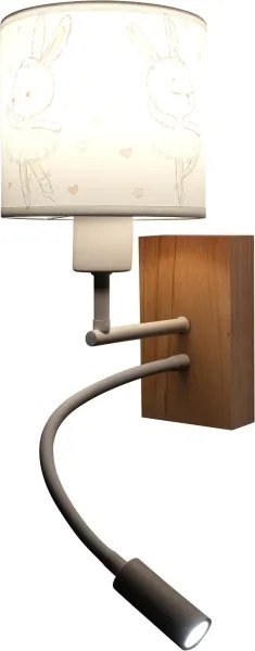 Brilagi - Lampă LED flexibilă BOBO WOOD 1xE27/25W/230V + LED/3W stejar/alb/iepurași