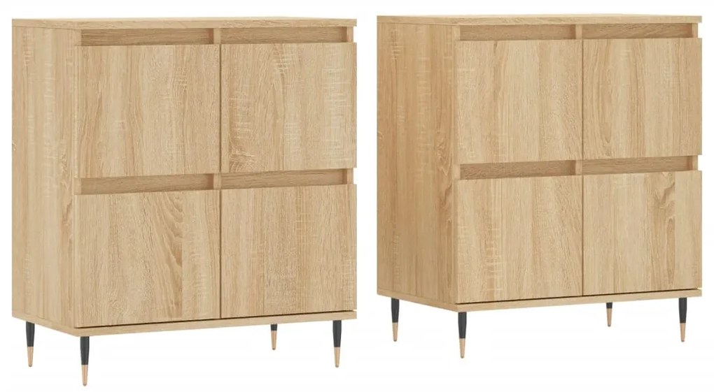 vidaXL Servante, 2 piese, stejar sonoma, lemn prelucrat