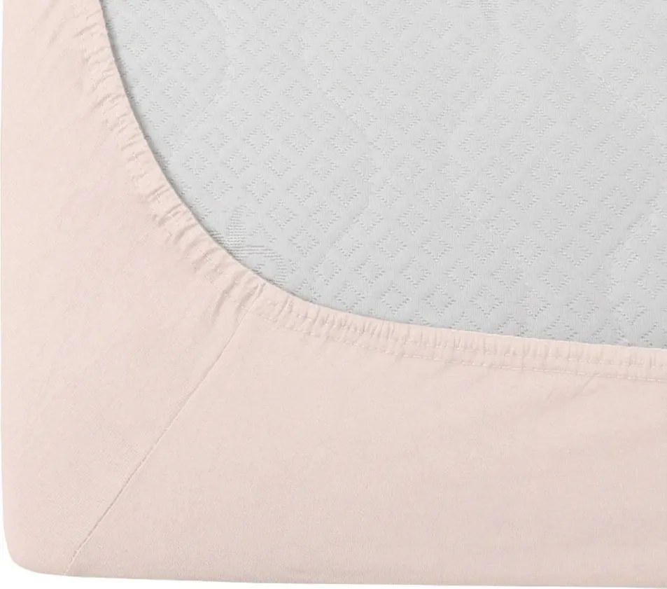 Cearsaf Jersey cu elastic 180 x 200 cm roz deschis