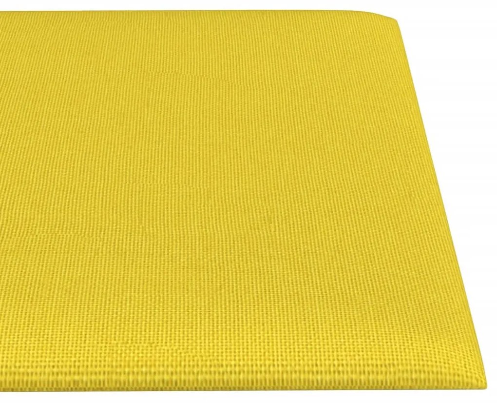 Panouri de perete, 12 buc., galben, 60x15 cm, textil, 1,08 m   12, Galben, 60 x 15 cm