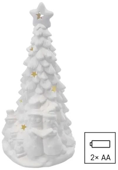 Decorațiune LED de Crăciun, brăduț, 2xAA, lumină alb caldă