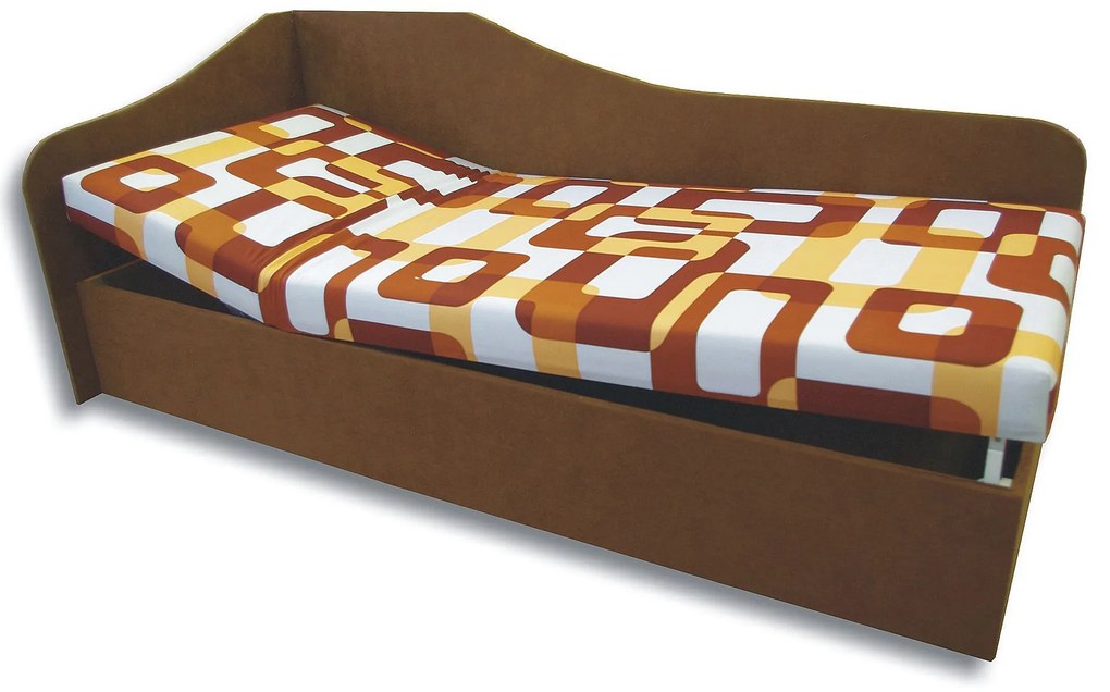 Pat de o persoană (canapea) 80 cm Abigail (Gusto 11 + maro 13) (S). Promo -8%. 793052