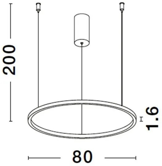 Lustra LED suspendata design modern circular TARQUIN D-80cm alba