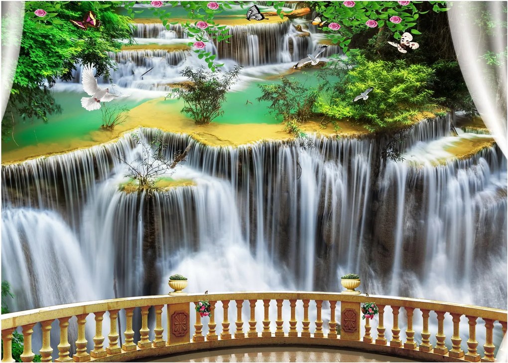 Tablou - Privire la cascade magice (70x50 cm)