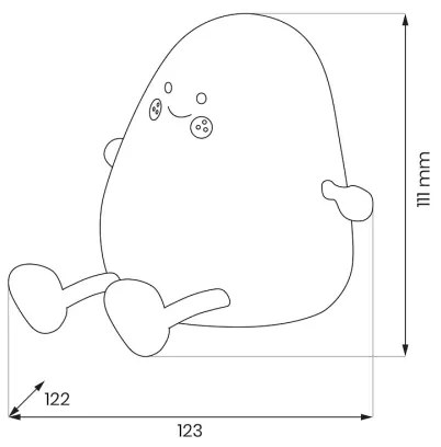Lampă de veghe LED reîncărcabilă, reglabilă, pentru copii MANGO LED/2,5W/5V 800 mAh