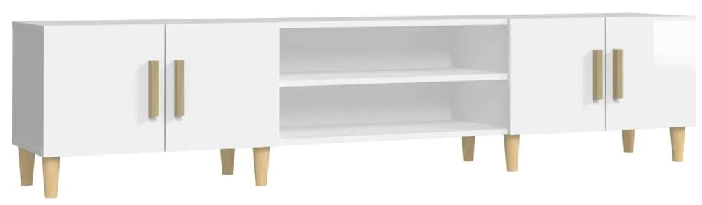 816258 vidaXL Comodă TV, alb extralucios, 180x31,5x40 cm, lemn prelucrat