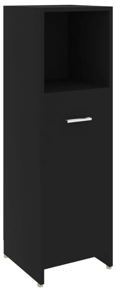 802589 vidaXL Dulap de baie, negru, 30x30x95 cm, lemn prelucrat