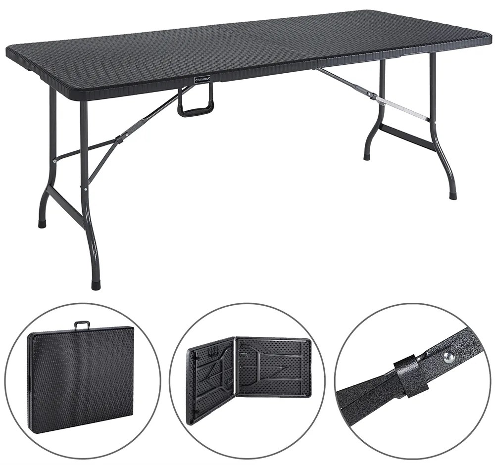 Deuba Masa ratan 180x75x73cm - neagra