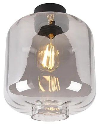 Plafoniera de design neagra cu sticla fumurie - Qara