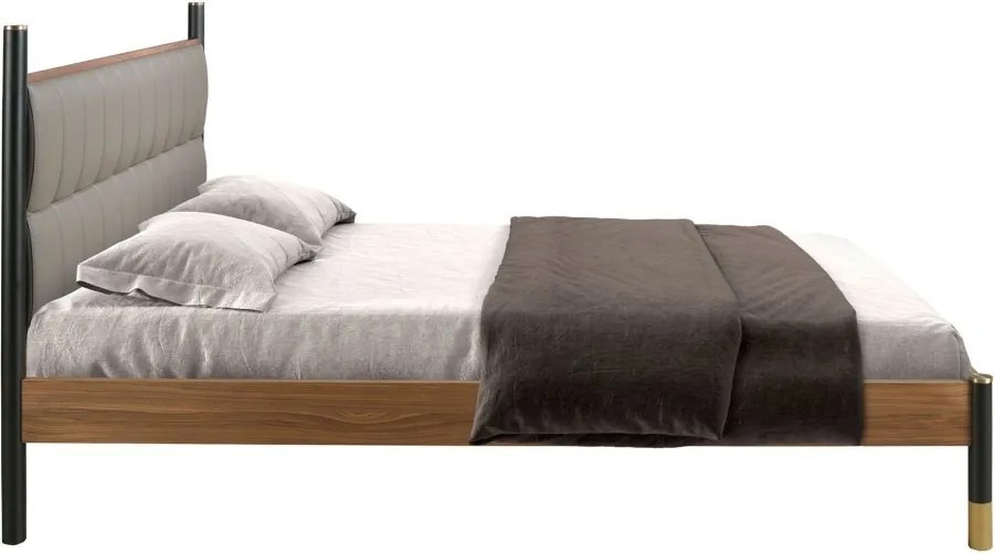 Pat dublu tapitat design LUX Dark grey, 160x200cm