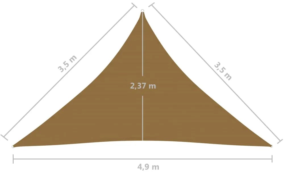 Panza parasolar, gri taupe, 3,5x3,5x4,9 m, HDPE, 160 g m   Gri taupe, 3.5 x 3.5 x 4.9 m