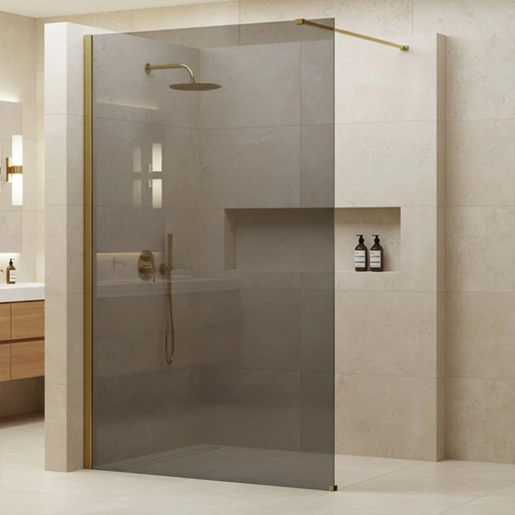 Paravan de dus Rea Flexi Grey / Gold 140