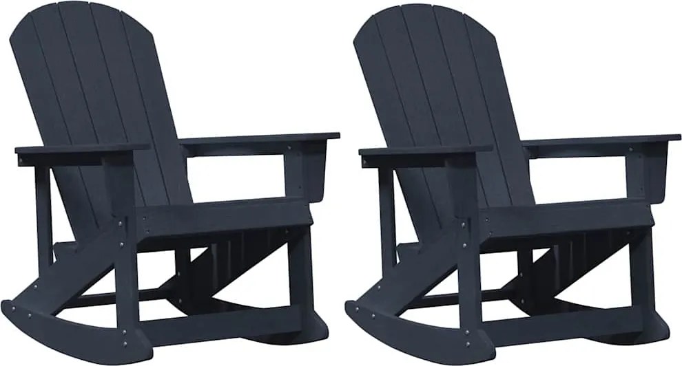 vidaXL Fotolii Adirondack Marmite 2 pcs Albastru marin HDPE