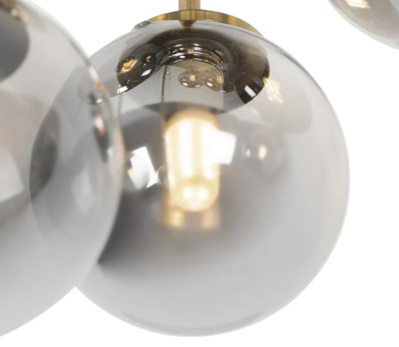 Plafonieră inteligentă aurie cu sticlă fumurie cu 9 lumini, incl. 9 Wifi G9 - Athens