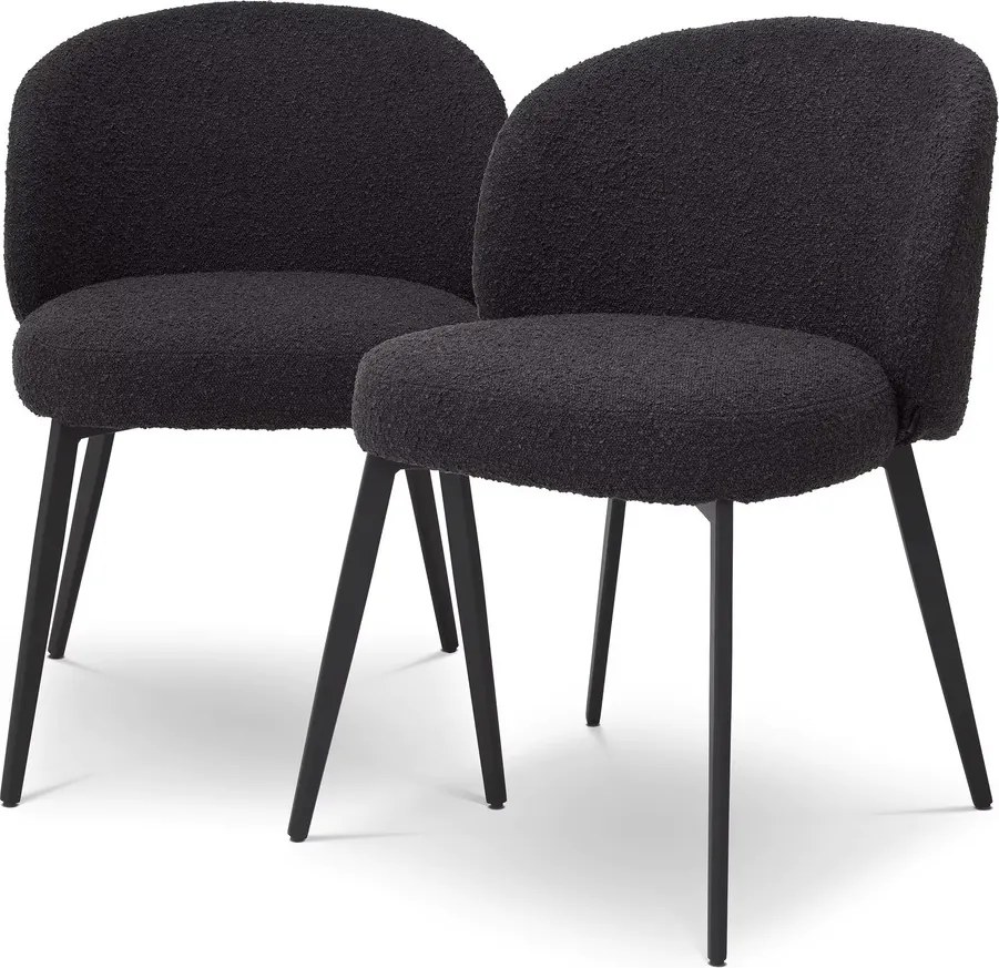 Set de 2 scaune design LUX Lloyd, boucle negru 115994 HZ