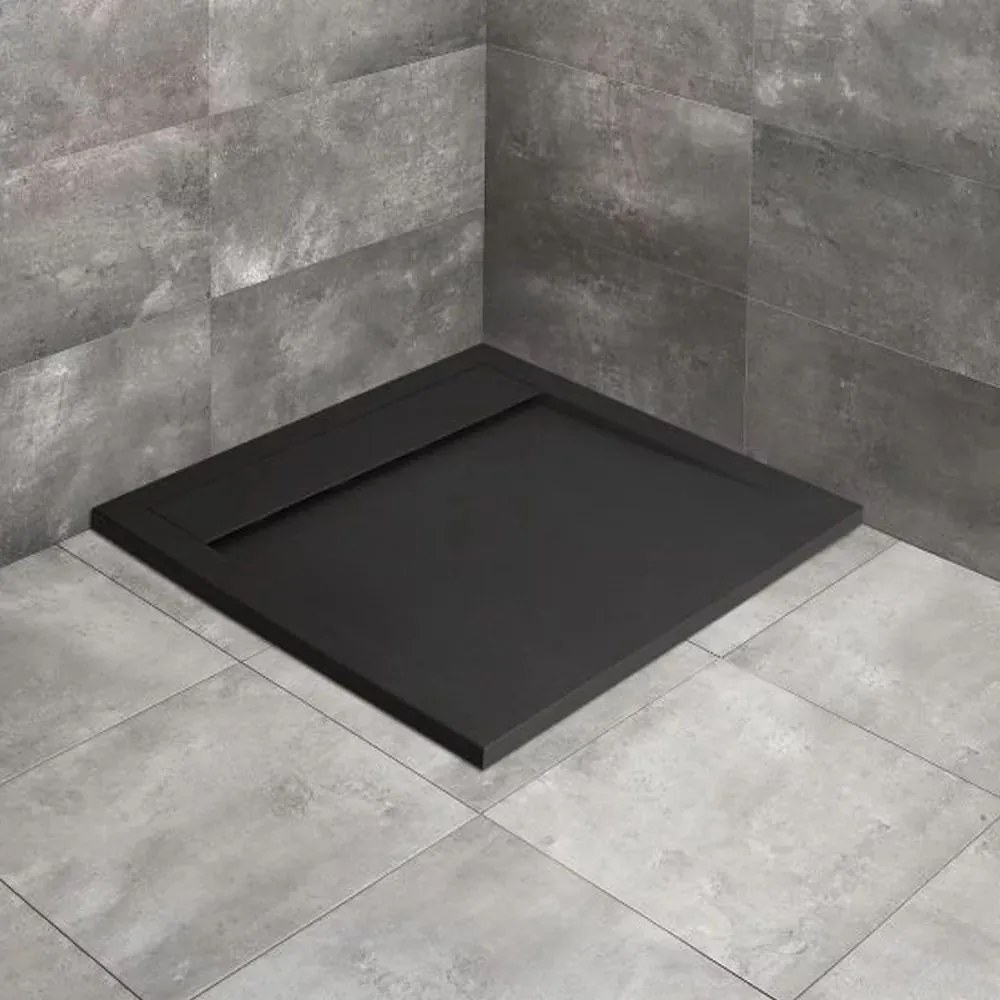 Cadita dus compozit patrata Radaway Teos C 80x80 cm negru