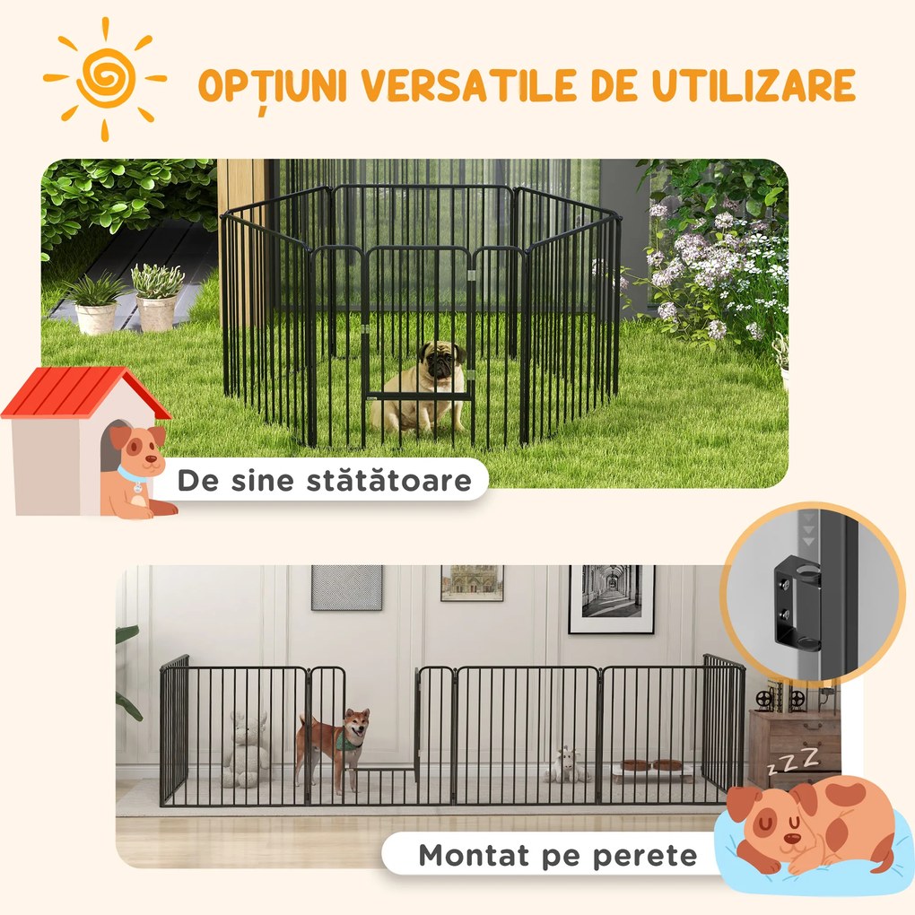 PawHut Tarc de Joaca Rezistent pentru Caini din 6 Panouri pentru Animale de Companie Interior Exterior | Aosom Romania