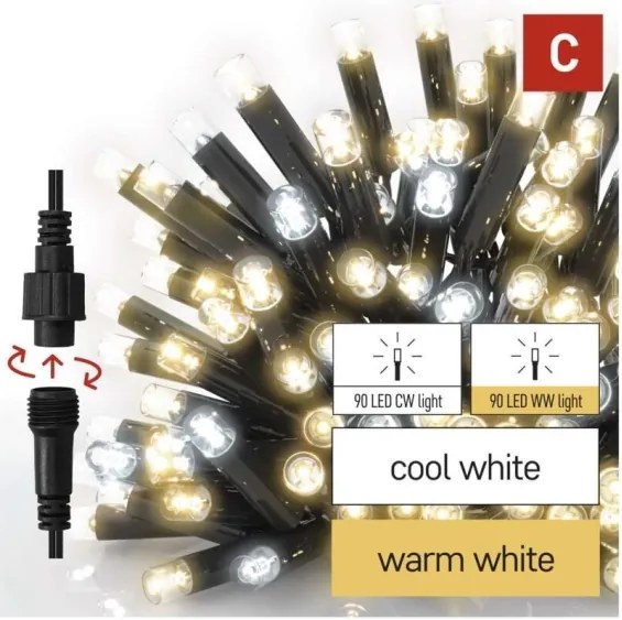 Ghirlandă LED pentru exterior 50xLED/3x0,4m IP44 alb rece/alb cald
