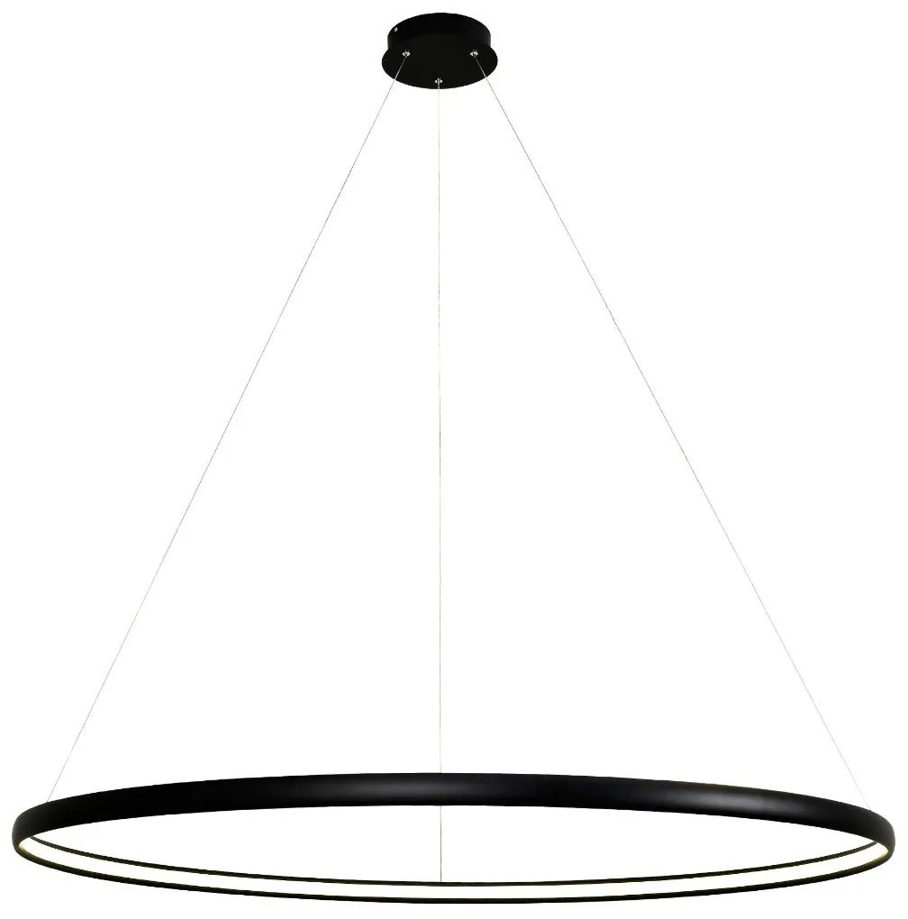 Lustra LED design modern circular CARLO negru mat, diametru 120cm