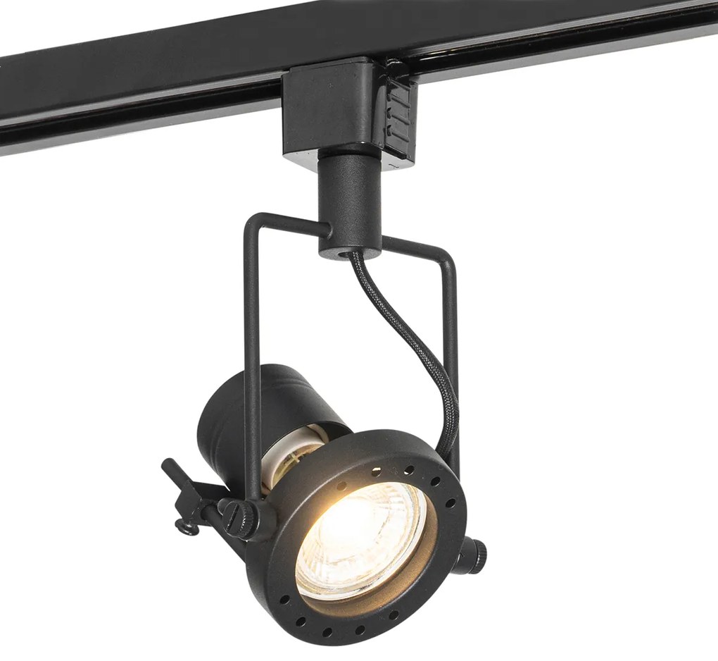 Sistem inteligent de iluminat pe șină negru monofazat, inclusiv 5 Wifi GU10 - Iconic Suplux
