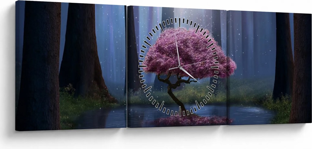 Tablou - Noapte magică (cu ceas) (90x30 cm)