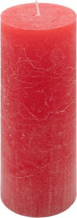 Set de lumânări rustice, 20 cm, Ø 7,5 cm, roșu, 4 buc