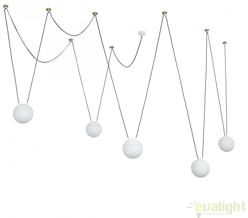 Lustra cu 5 pendule design modern MINE SPACE White 28375-5L