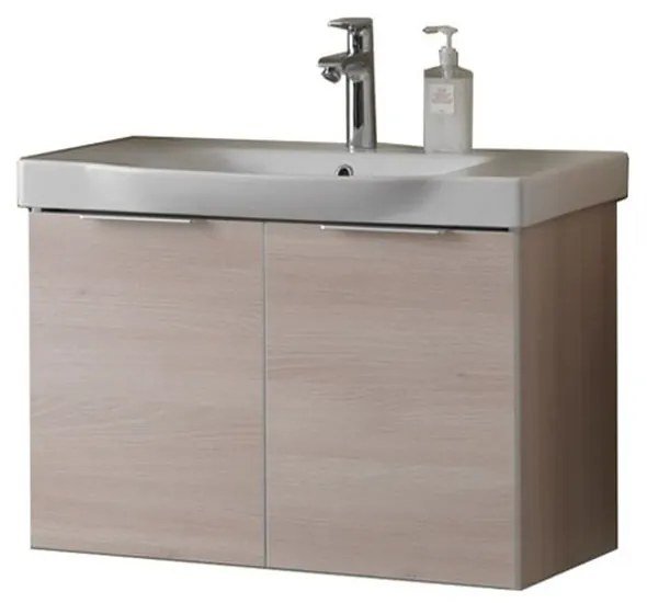 Set dulap baie cu lavoar inclus  KolpaSan Lana, 65 cm, gri deschis Gri deschis