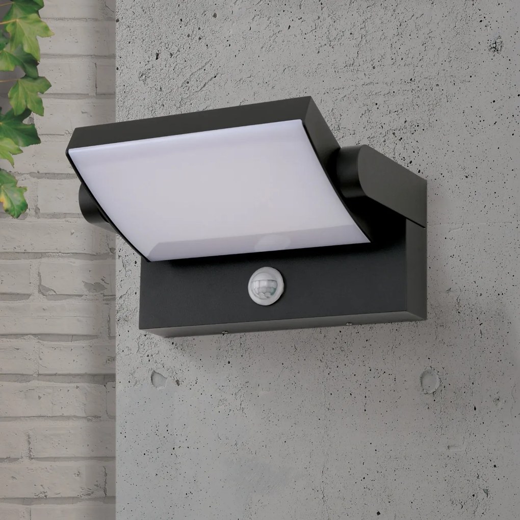 Aplica LED pentru exterior cu senzor de miscare IP54, GINGER antracit