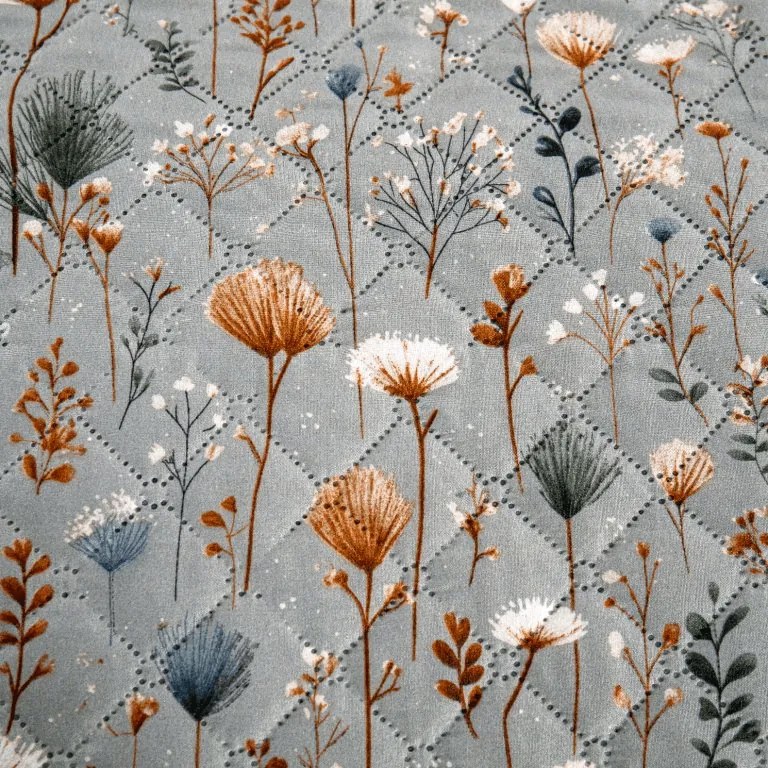 Cuvertura de pat BOTANIC FIELD, gri Dimensiune: 220 x 240 cm