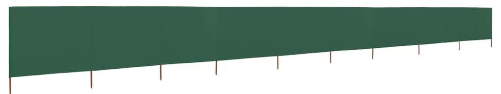 Paravan anti-vant cu 9 panouri, verde, 1200 x 80 cm, textil Verde, 1200 x 80 cm