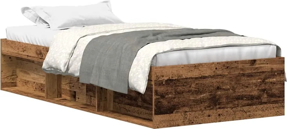 vidaXL Cadru de pat fără saltea Lemn vechi 90x190cm Lemn prelucrat