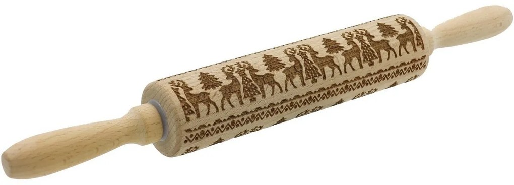 Sucitor din lemn Toro cu decor de ren,  38 cm