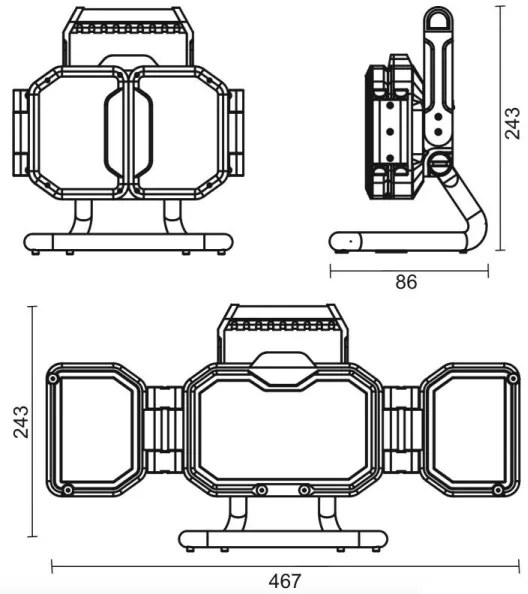 Lampă de lucru LED reglabilă/50W/5V 12000 mAh IP54