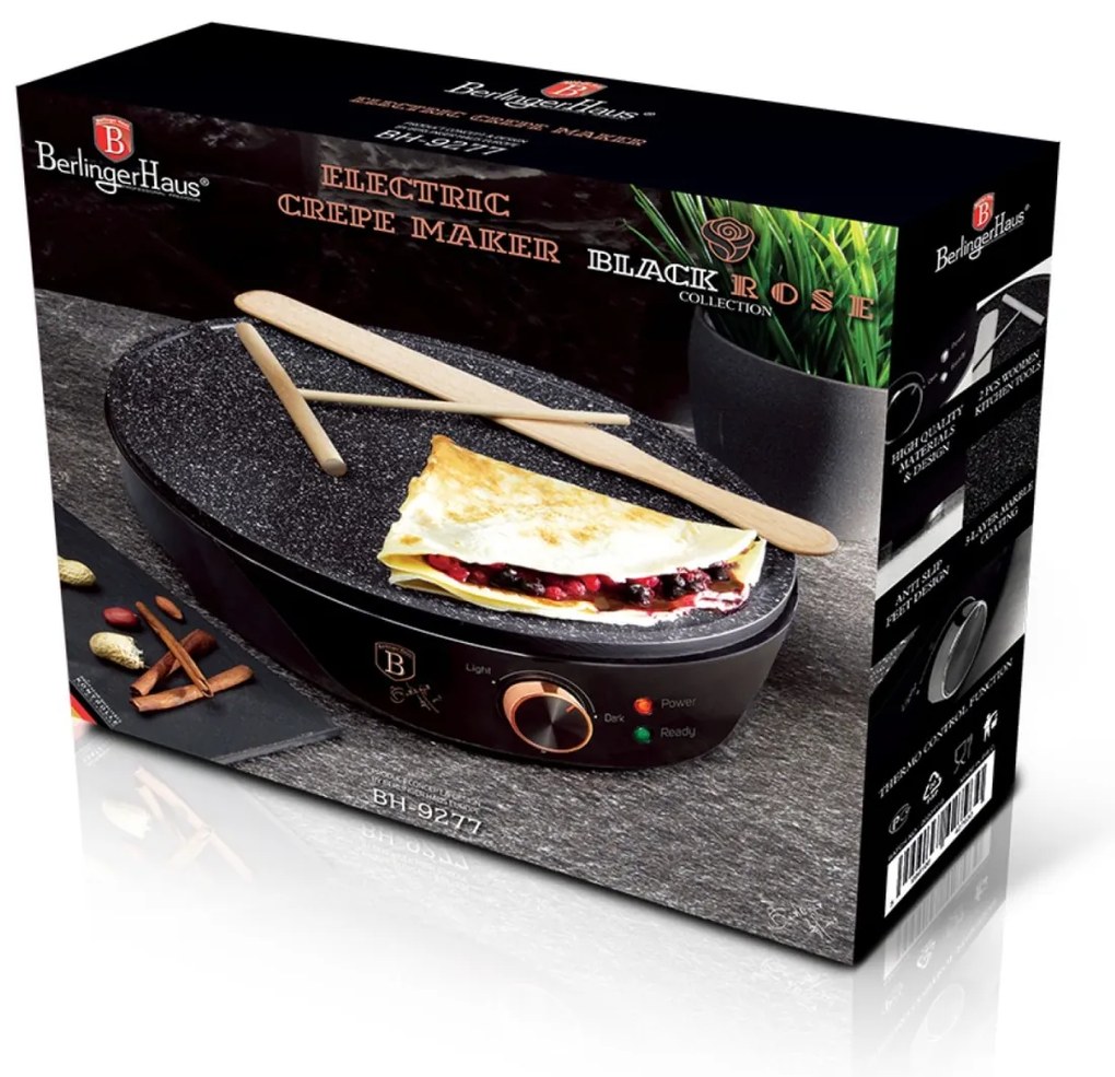 Aparat pentru clatite 30 cm Black Rose Berlinger Haus BH 9277
