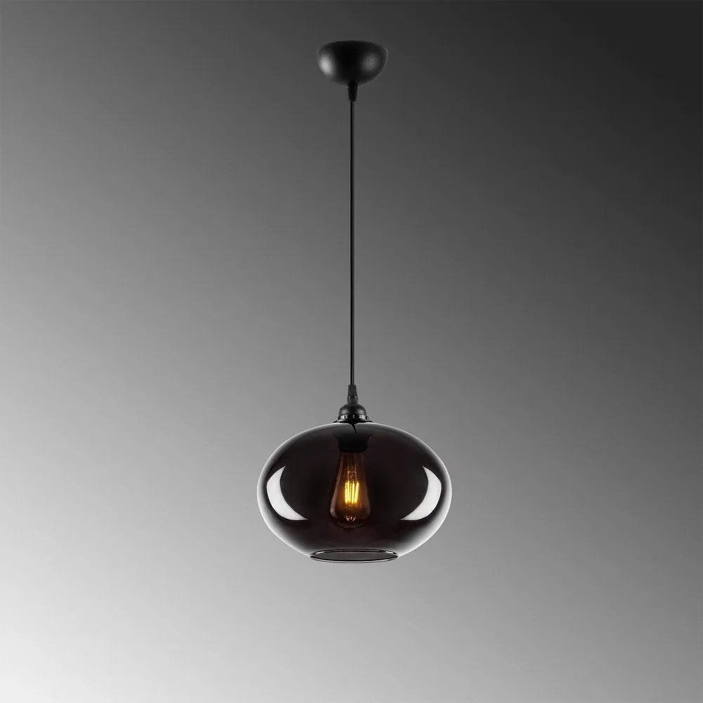 Lustră cu abajur din sticlă ø 27 cm Smoked – Opviq lights