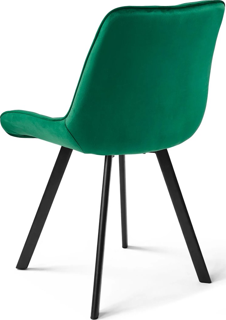 Scaun de masa SORIA VELVET cu picioare negre, verde