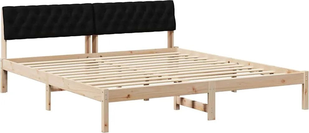 vidaXL Cadru de pat Maro și negru 180 x 200 cm Lemn masiv de pin