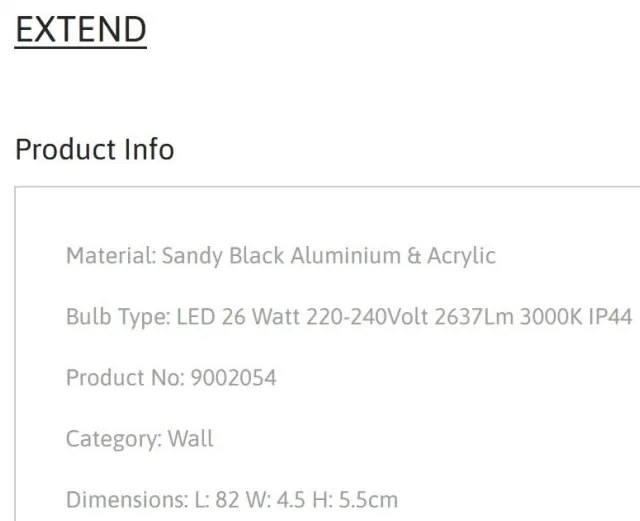 Aplica LED pentru baie IP44 EXTEND L-82m