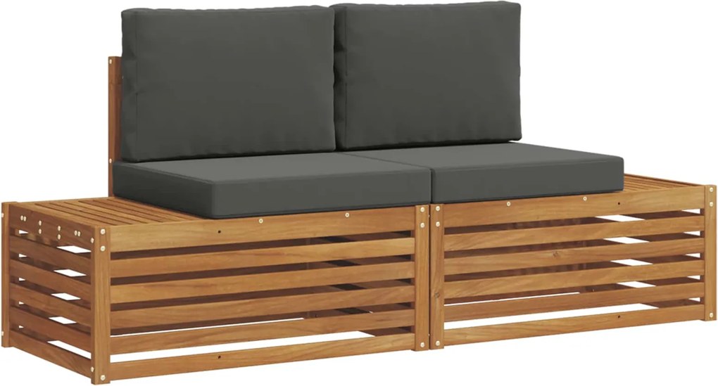 vidaXL Set de canapele de exterior 2 Bucată Natural și Antracit