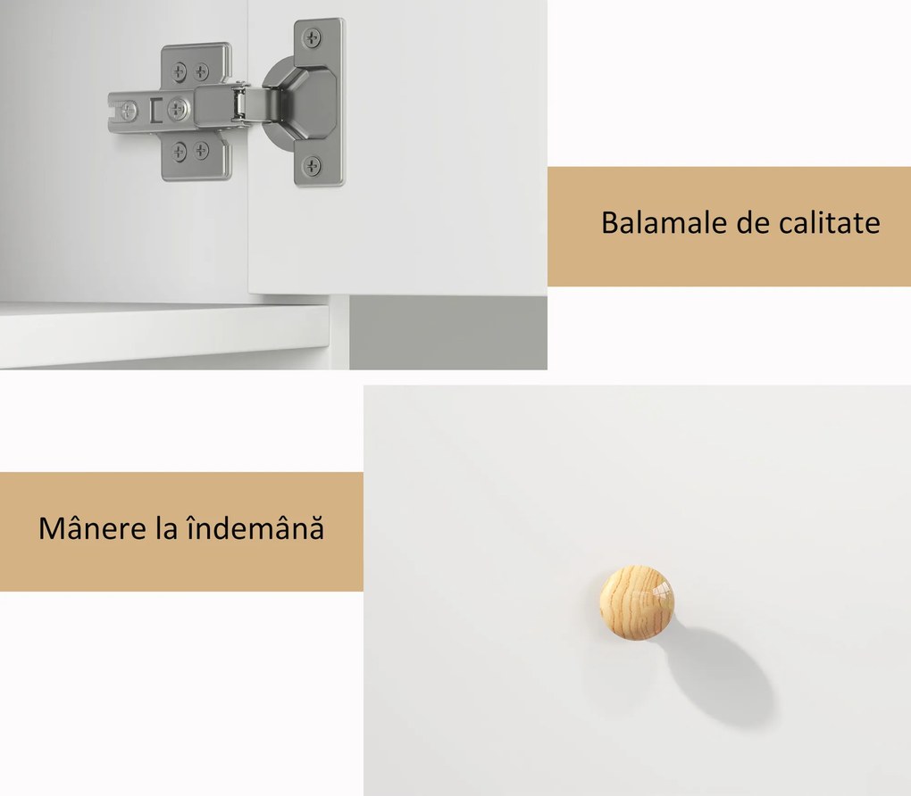 HOMCOM Dulap Înalt de Baie cu 2 Compartimente, 3 Rafturi Deschise și Sertar, 20x20x178 cm, Alb | Aosom Romania