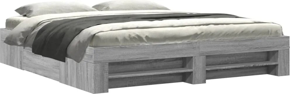 vidaXL Cadru de pat fără saltea Gri Sonoma 180x200cm Lemn prelucrat