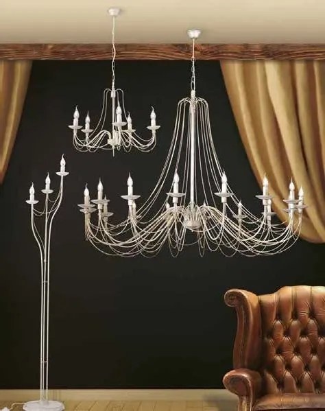 Candelabru design rustic cu 3 brate Vela, ivory
