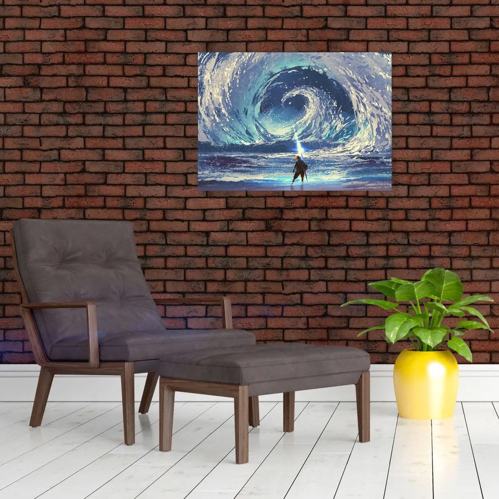 Tablou - Ilustrație a unui băiat cu o suliță (70x50 cm)