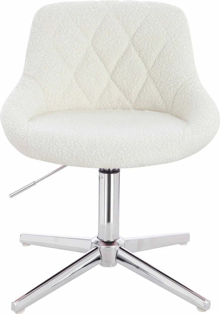 HR1054CROSS Scaun Crem Boucle cu Bază Cromata