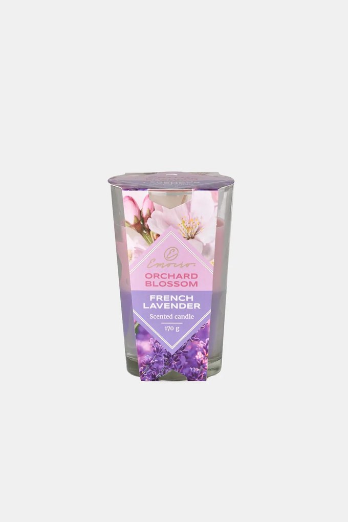 Lumânare parfumată Orchard Blossom și French Lavender două culori mov